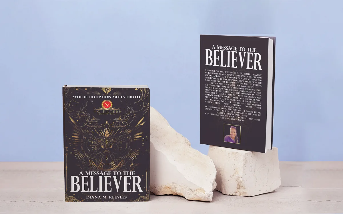 Dark book cover titled A Message to the Believer with an ornate gold winged emblem